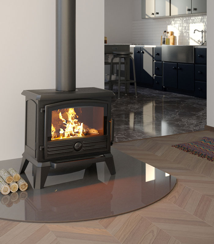 Печь-камин EVEREST F8 (в интерьере) 1
